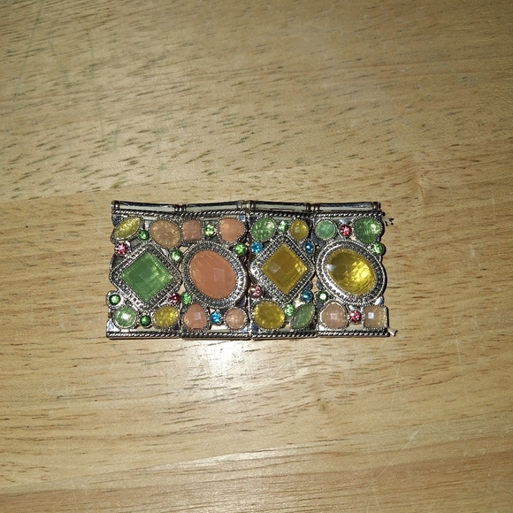 Multi Stone Rhinestone Stretch Bracelet - Picture 6 of 6